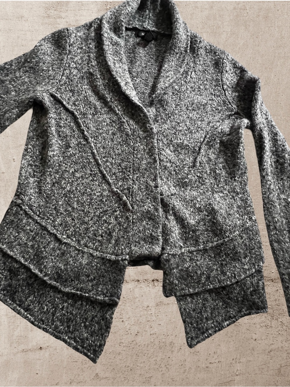 Alfani Charcoal Gray Shawl-Collar Open Front Cardigan